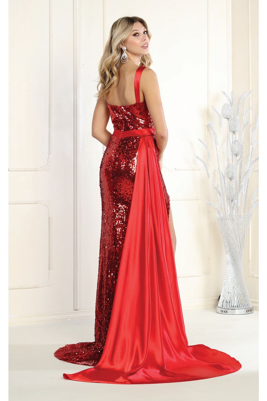 Royal Queen RQ7964 Queen Anne Neckline Sequin Prom Dress