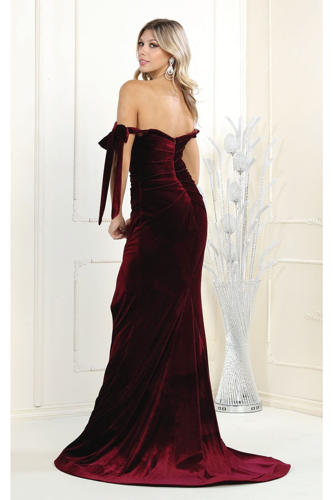 Royal Queen RQ7994 Off The Shoulder Velvet Prom Gown
