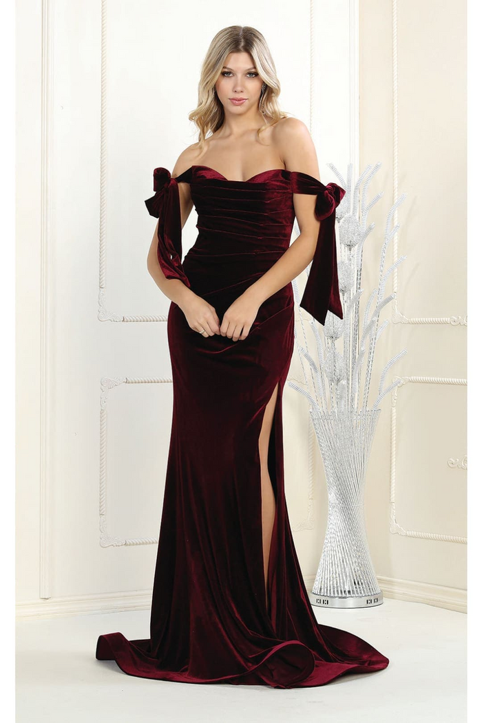 Royal Queen RQ7994 Off The Shoulder Velvet Prom Gown