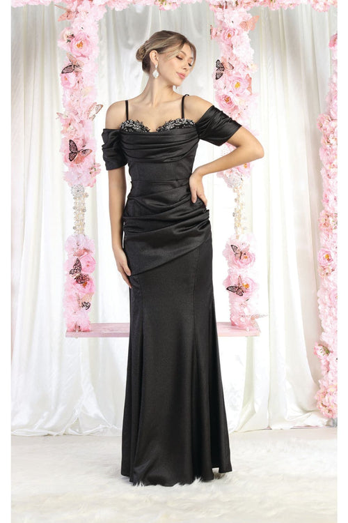Cold Shoulder Sheath Prom Evening Gown RQ8021
