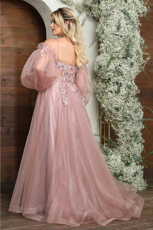 Royal Queen RQ8073 Tulle Sweetheart Sheer Bodice Prom Gown