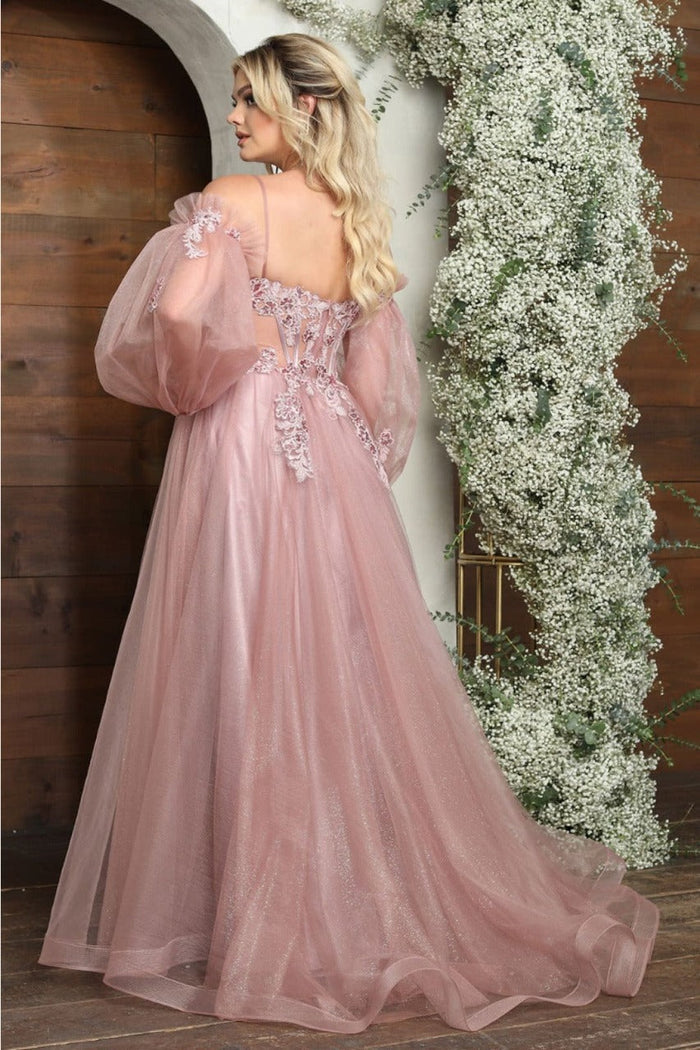 Royal Queen RQ8073 Tulle Sweetheart Sheer Bodice Prom Gown