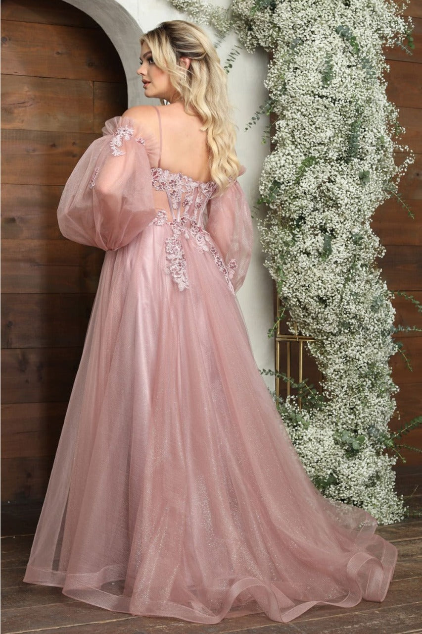 Royal Queen RQ8073 Tulle Sweetheart Sheer Bodice Prom Gown
