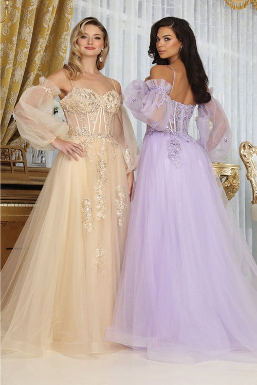 Royal Queen RQ8073 Tulle Sweetheart Sheer Bodice Prom Gown