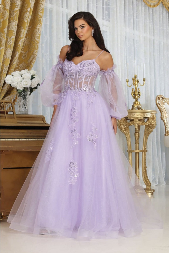 Royal Queen RQ8073 Tulle Sweetheart Sheer Bodice Prom Gown