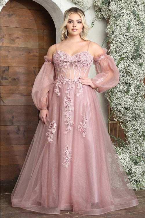 Royal Queen RQ8073 Tulle Sweetheart Sheer Bodice Prom Gown