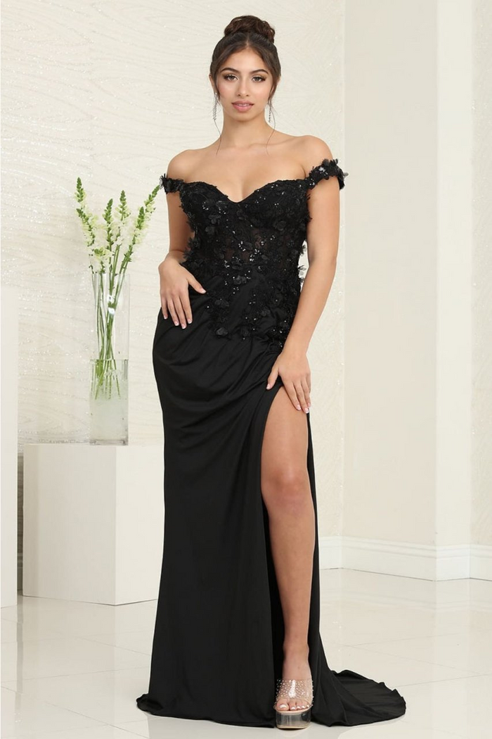 Royal Queen RQ8110 Sweetheart Applique Glitter Prom Dress