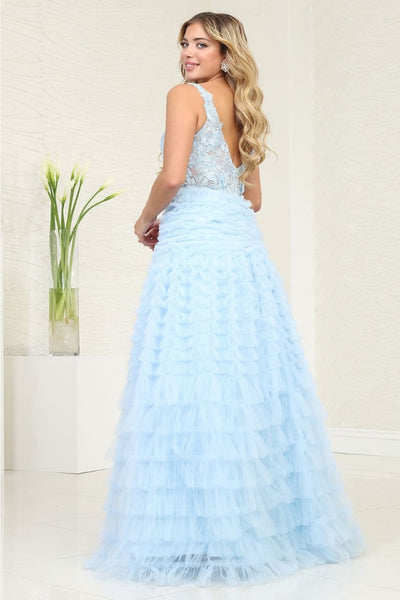 Royal Queen RQ8123 Floral Appliqué A-Line Tulle Prom Dress