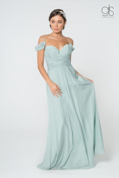 Ruched A-line Cold Shoulder Dress by Elizabeth KGL2824