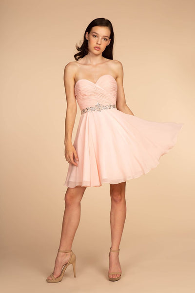 Ruched Strapless Short Dress by Elizabeth KGS1637