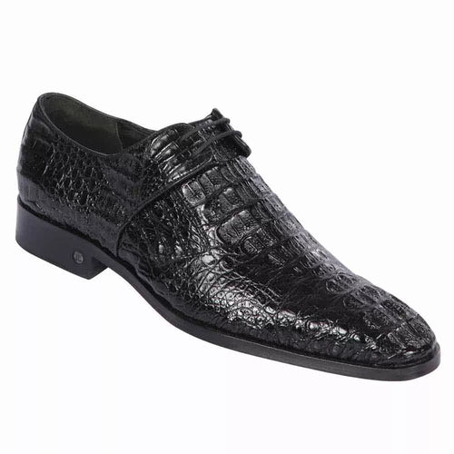 Men’s Black Genuine Full Crocodile Leather Lace-Up Dress Shoes by Alligator Warehouse