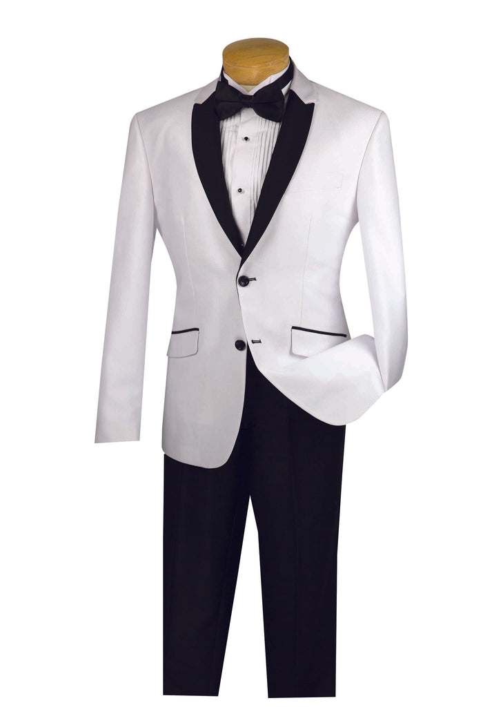 Kingsman Collection - Shawl Lapel Slim Fit Tuxedo 2 Piece 1 Button Heather Gray by Vinci