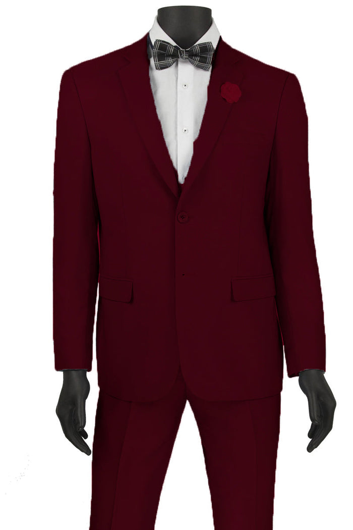 Mens Ultra Slim Fit Vested Textured Suit in Blue by Vinci