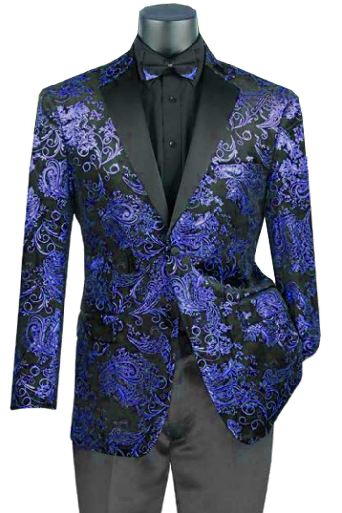 Look Sharp Japanese Floral Tuxedo Jacket by Vinci