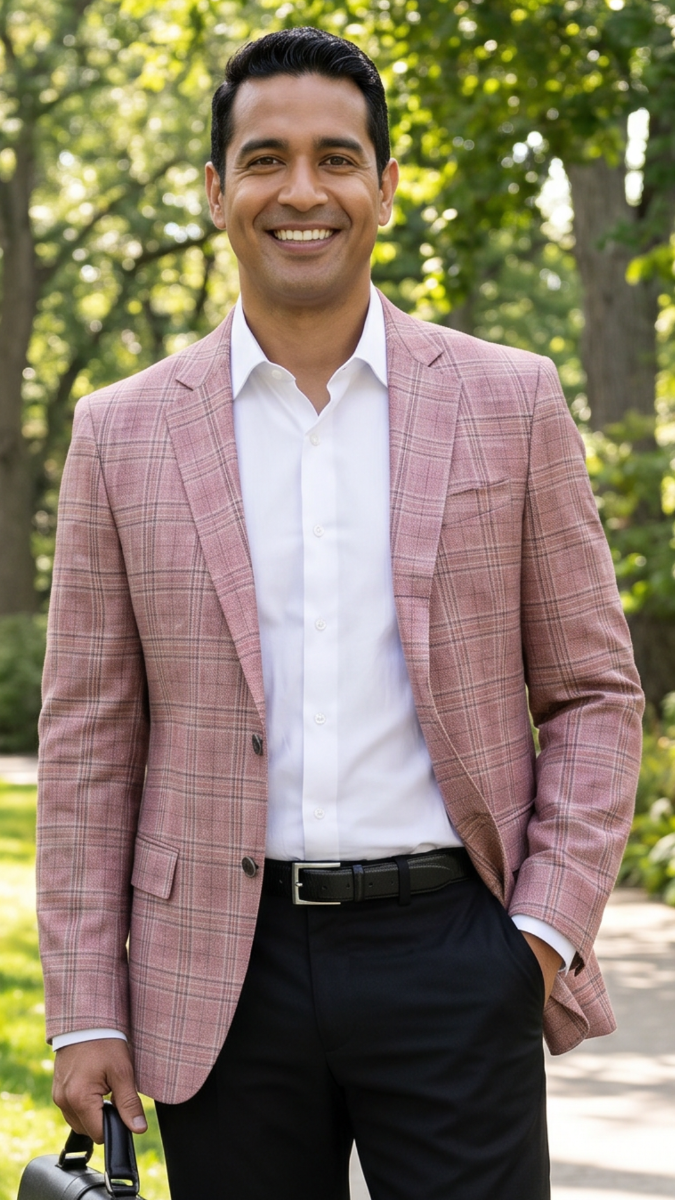 Dusty Rose Blazer Mens Sport Coat