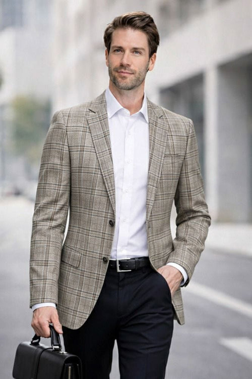 Taupe Blazer Mens Sport Coat