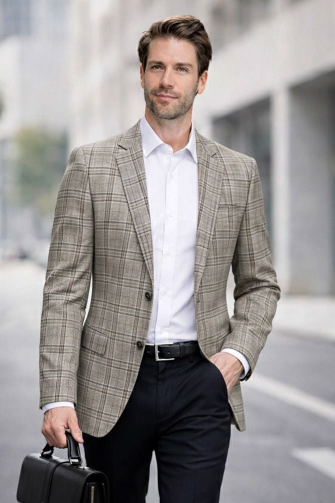 Taupe Blazer Mens Sport Coat