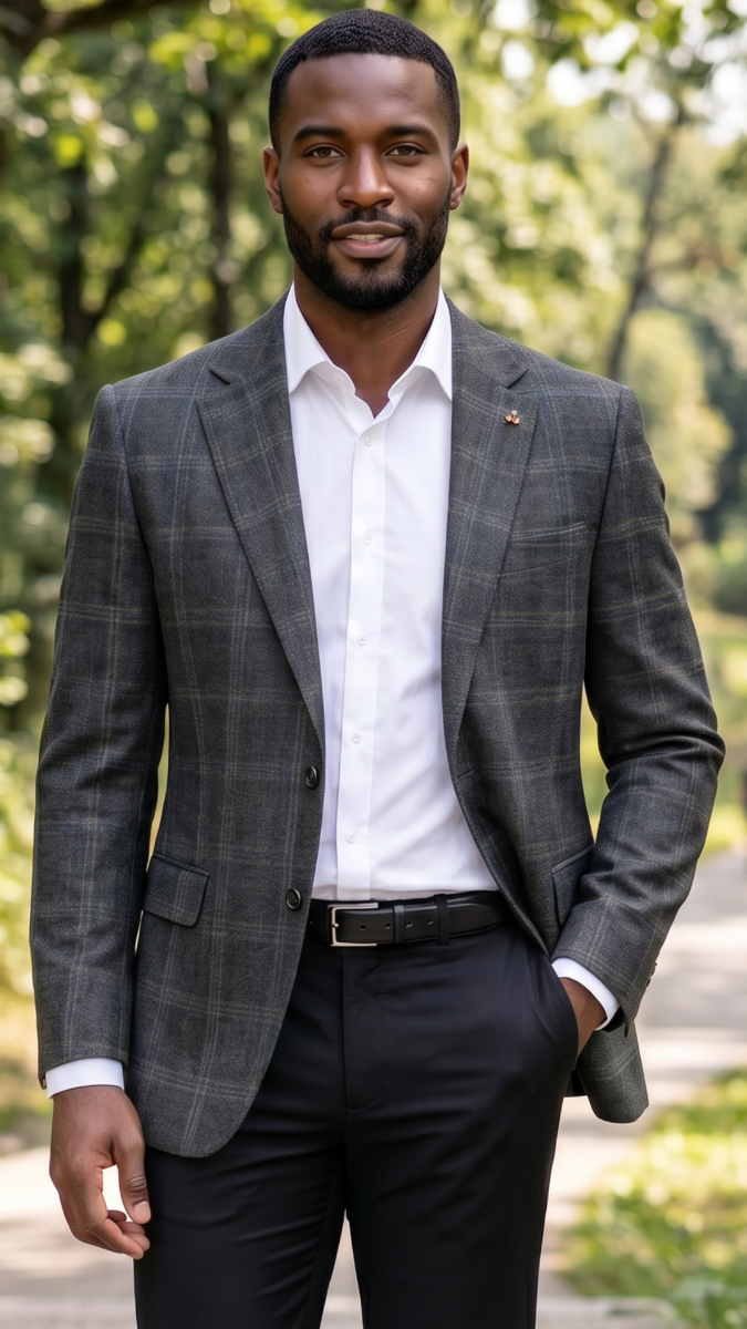 Charcoal Blazer Mens Sport Coat