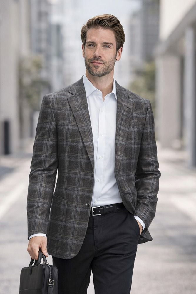 Charcoal Blazer Mens Sport Coat