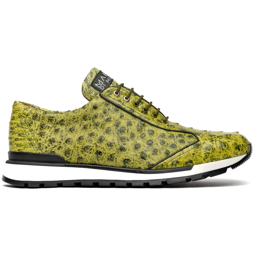 Marco Di Milano Scanno Green Ostrich Quill Sneakers