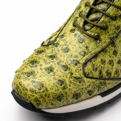 Marco Di Milano Scanno Green Ostrich Quill Sneakers