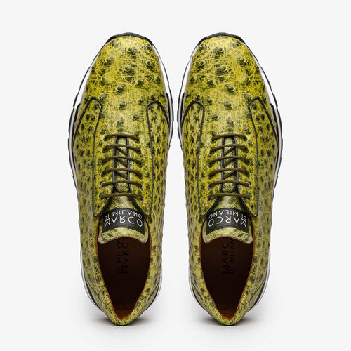 Marco Di Milano Scanno Green Ostrich Quill Sneakers