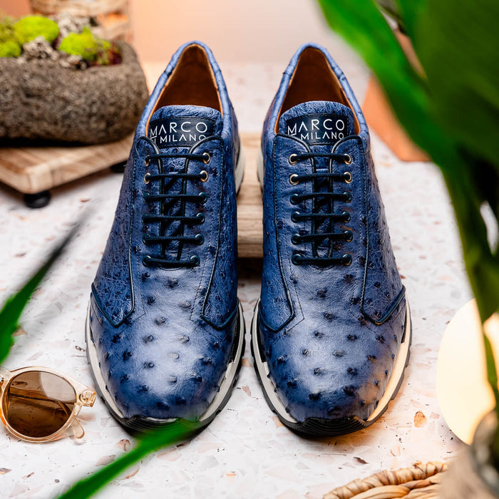 Marco Di Milano Scanno Antique Navy Leather Dress Shoe