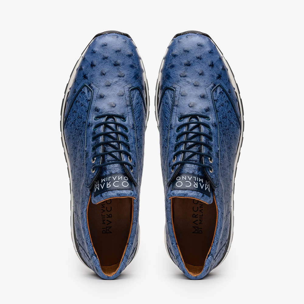 Marco Di Milano Scanno Navy Ostrich Quill Sneakers