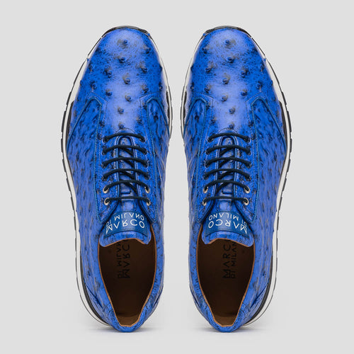Marco_Di_Milano Scanno: Electric Blue Italian Leather Shoe