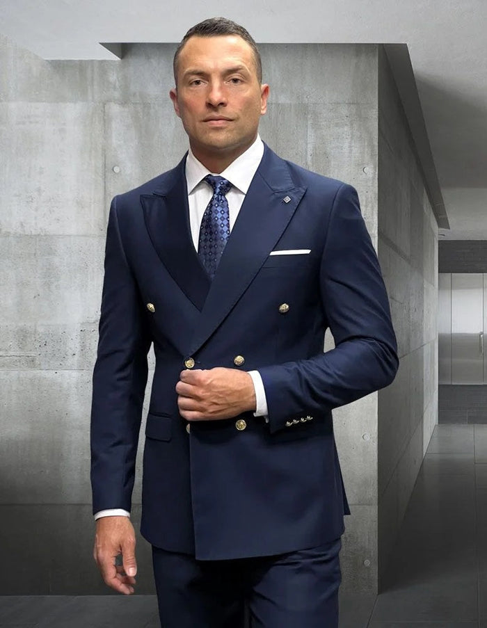 Statement Suit - Statement Italy Suit - Wool Suit - Statement Men's Outlet 100% Wool 2 Piece Suit - Wide Peak Lapel - Men's Tuxedo USA
