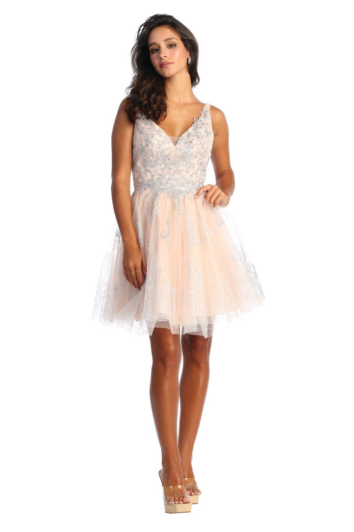 Dama Dresses for Quinceanera in Blush/silver Style MQ1817 Quince Outfit