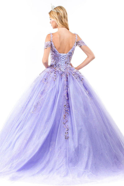 Sequin Cold Shoulder Ball Gown by Elizabeth KGL1969