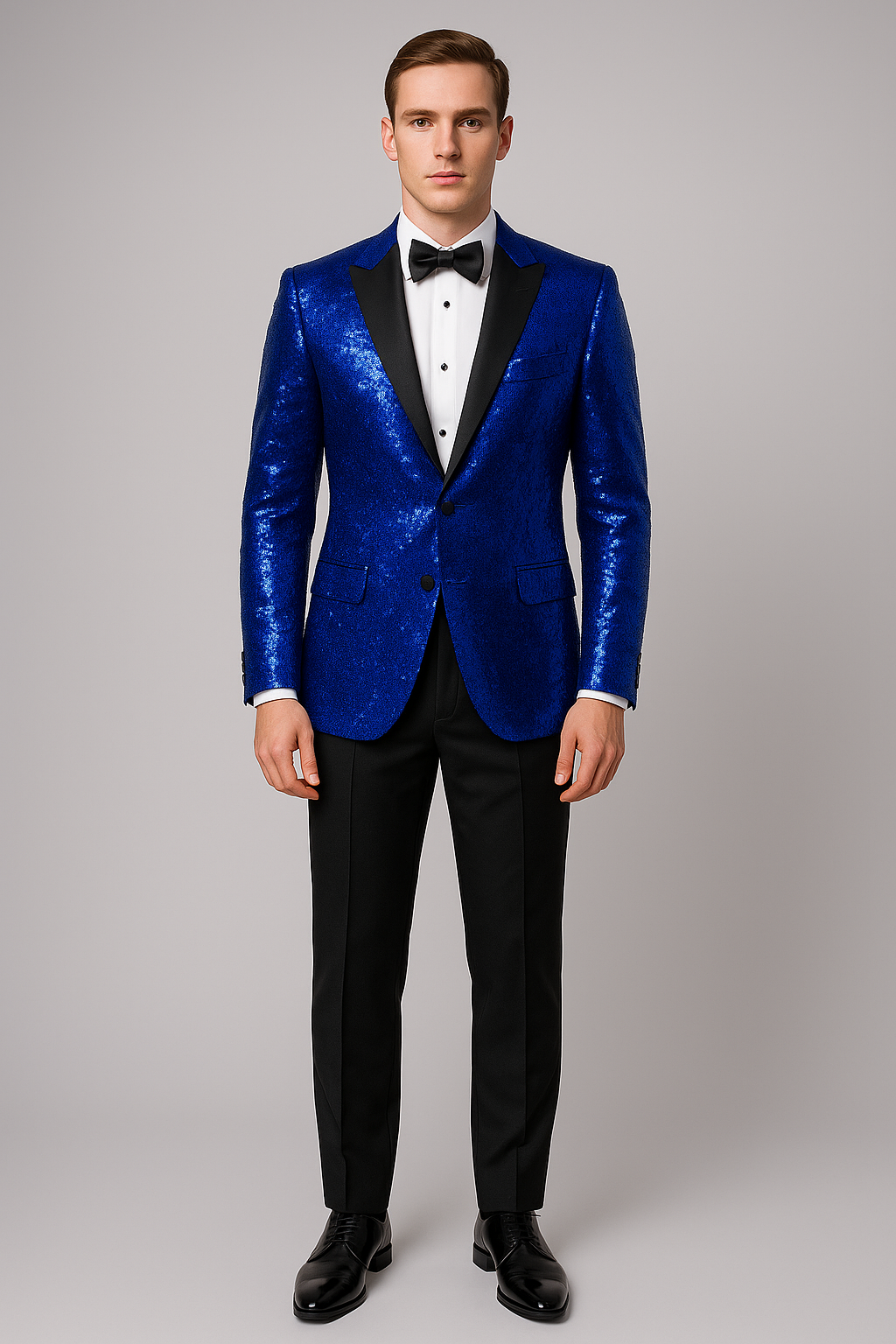 Sequin Suit - Shiny Suit - Royal Blue Suit - Metallic Fabric suit- Stage Tuxedo - Groom Suit Jacket + Pants