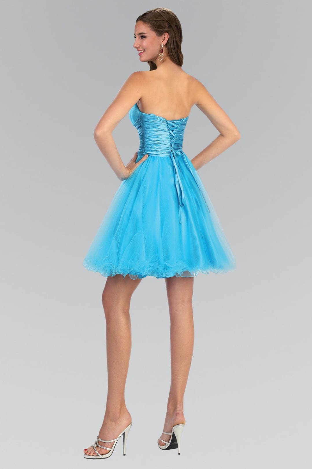 Strapless Ruffled Tulle Dress by Elizabeth K GS1051