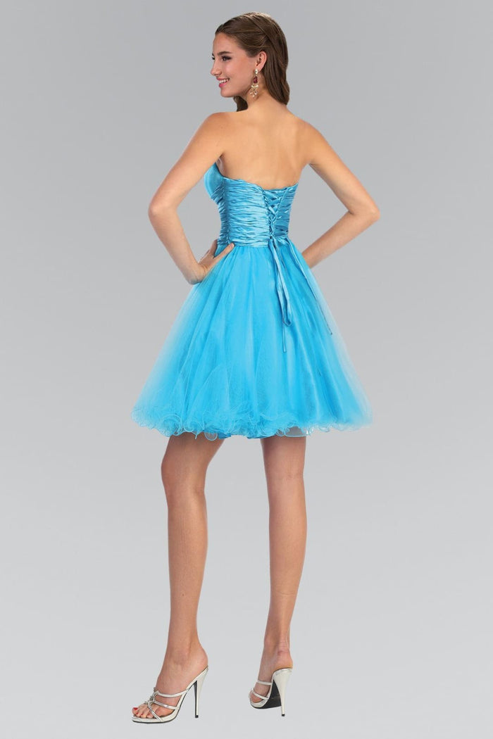 Strapless Ruffled Tulle Dress by Elizabeth K GS1051