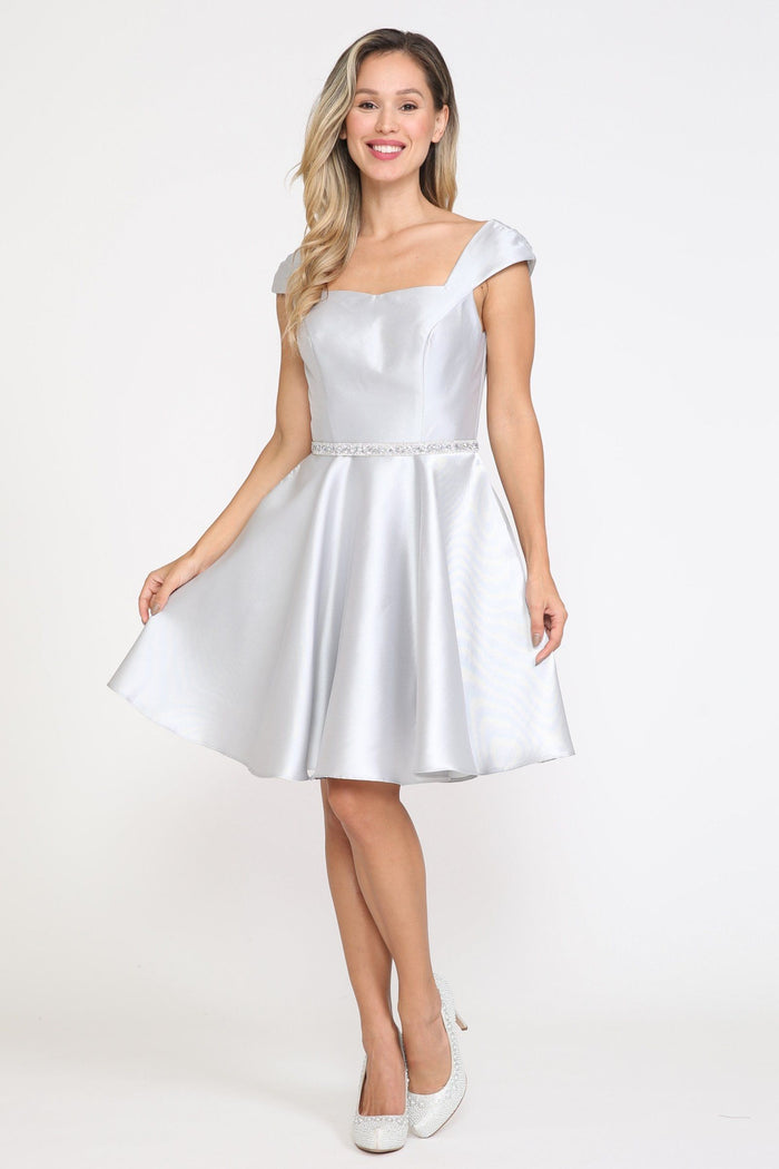 Poly USA 8416 Short Cap Sleeve Mikado Dress