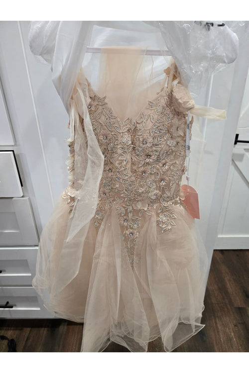 Short Cold Shoulder Bow Dress by Elizabeth KGS3513