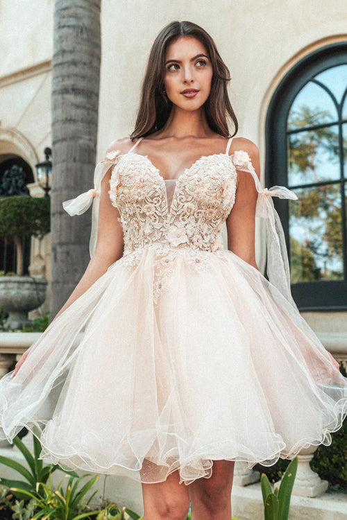 Short Cold Shoulder Bow Dress by Elizabeth KGS3513