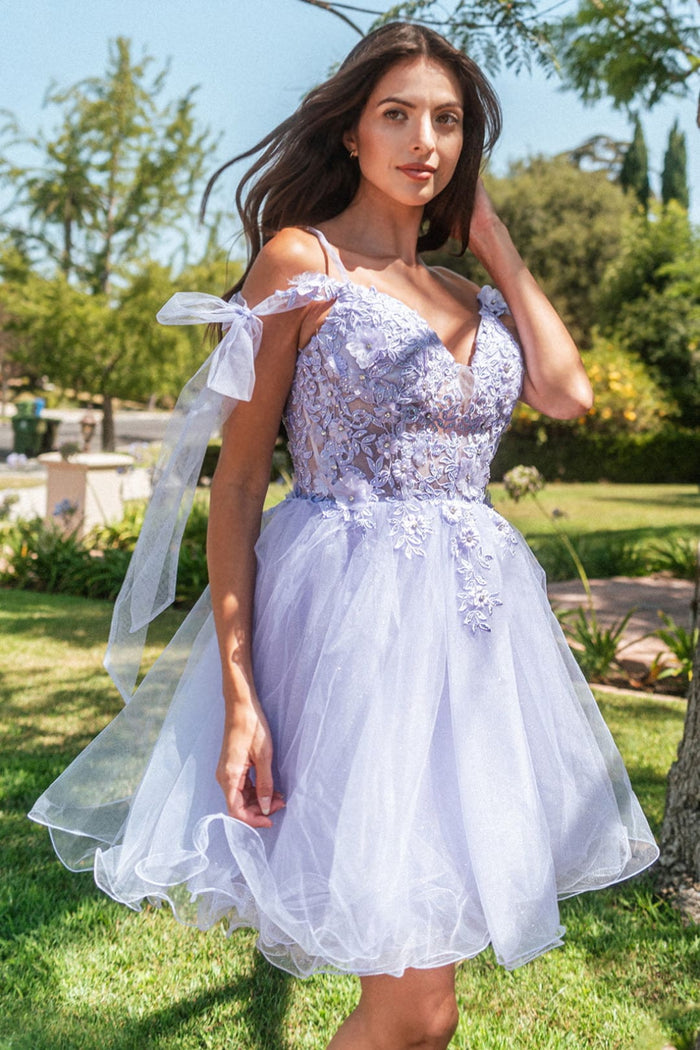 Short Cold Shoulder Bow Dress by Elizabeth KGS3513