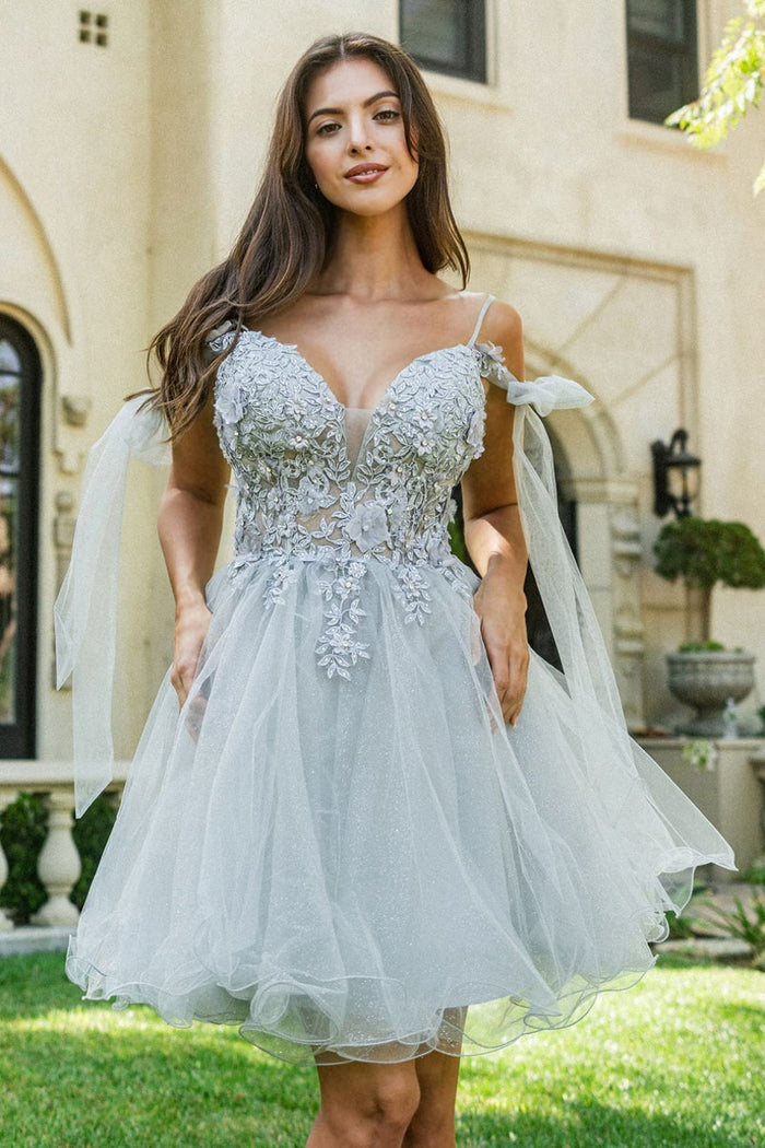 Short Cold Shoulder Bow Dress by Elizabeth KGS3513