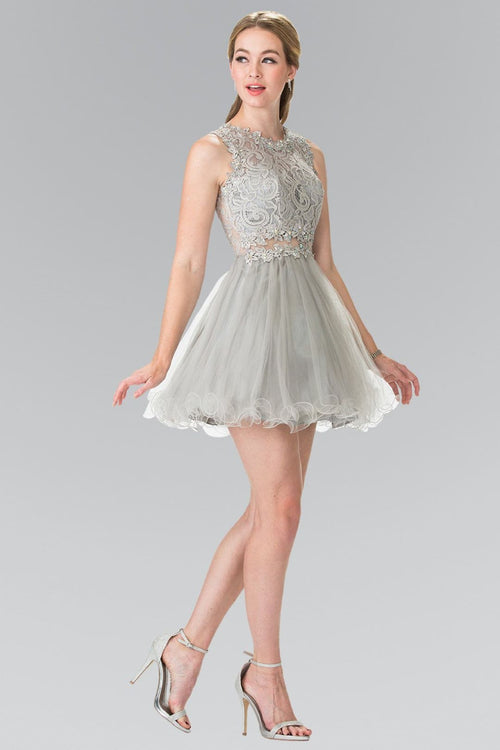 Short Lace Bodice Dress by Elizabeth KGS1427