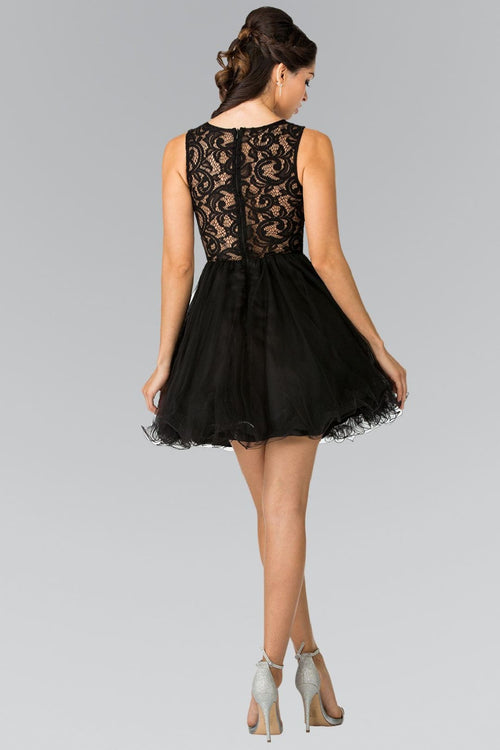 Short Lace Bodice Dress by Elizabeth KGS1427