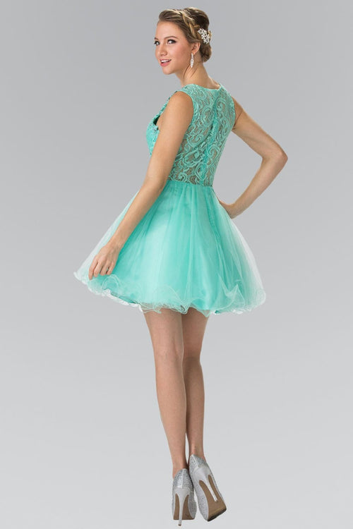 Short Lace Bodice Dress by Elizabeth KGS1427