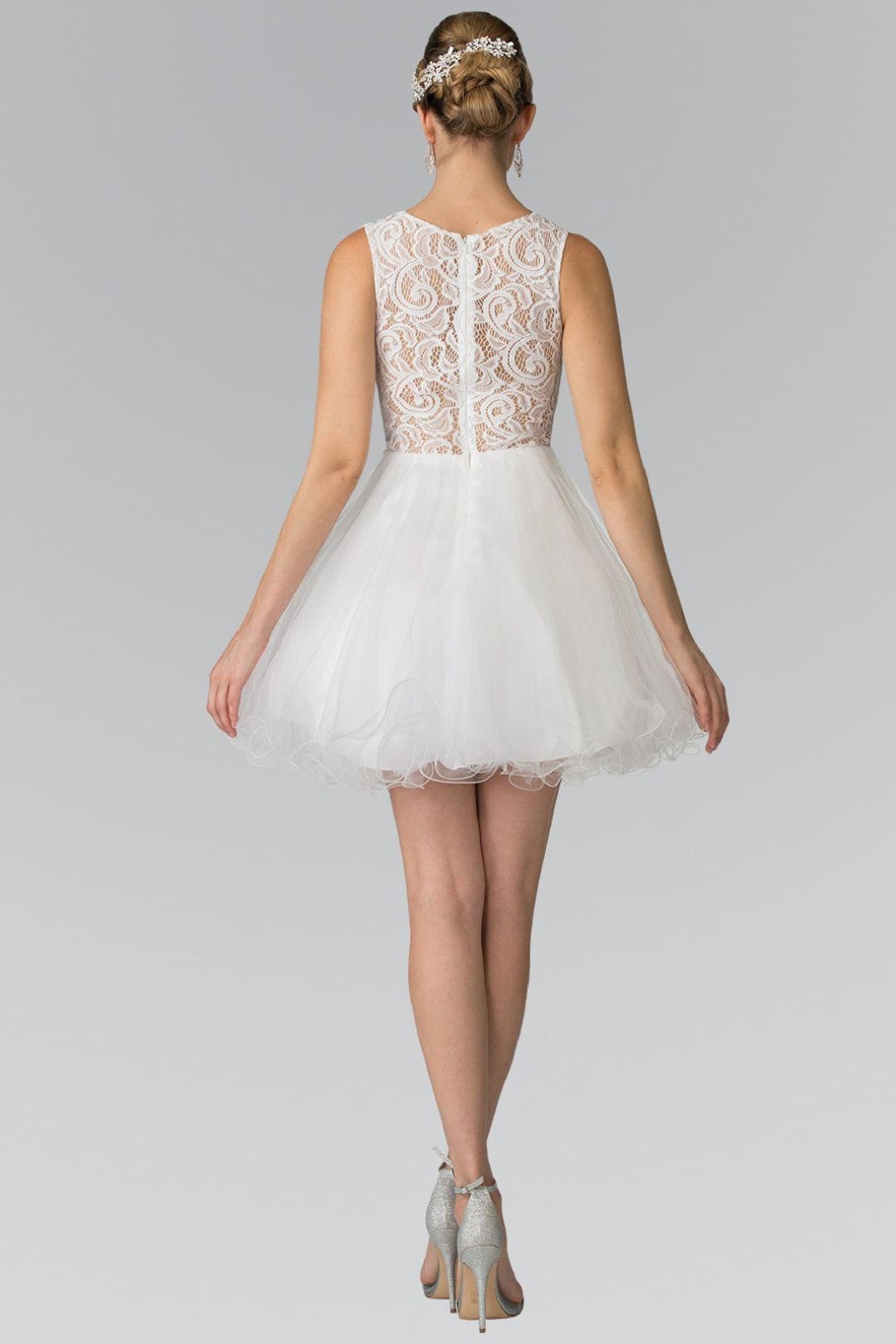 Short Lace Bodice Dress by Elizabeth KGS1427