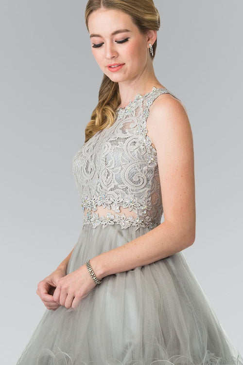 Short Lace Bodice Dress by Elizabeth KGS1427