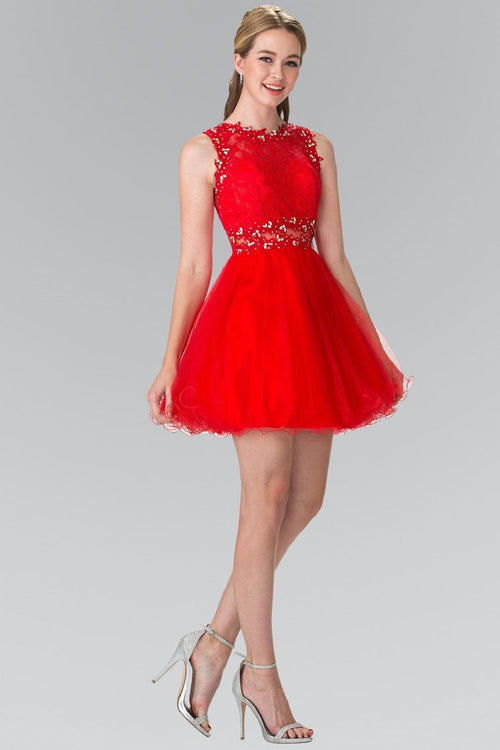 Short Lace Bodice Dress by Elizabeth KGS1427