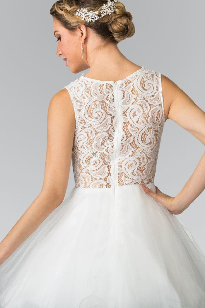 Short Lace Bodice Dress by Elizabeth KGS1427