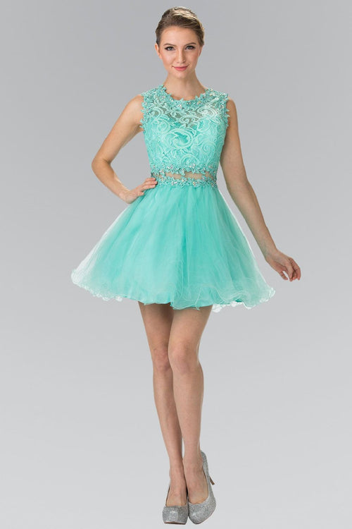 Short Lace Bodice Dress by Elizabeth KGS1427