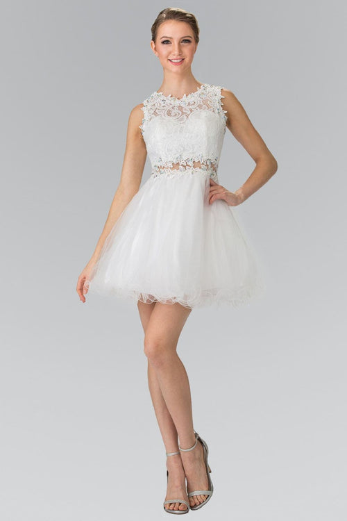 Short Lace Bodice Dress by Elizabeth KGS1427