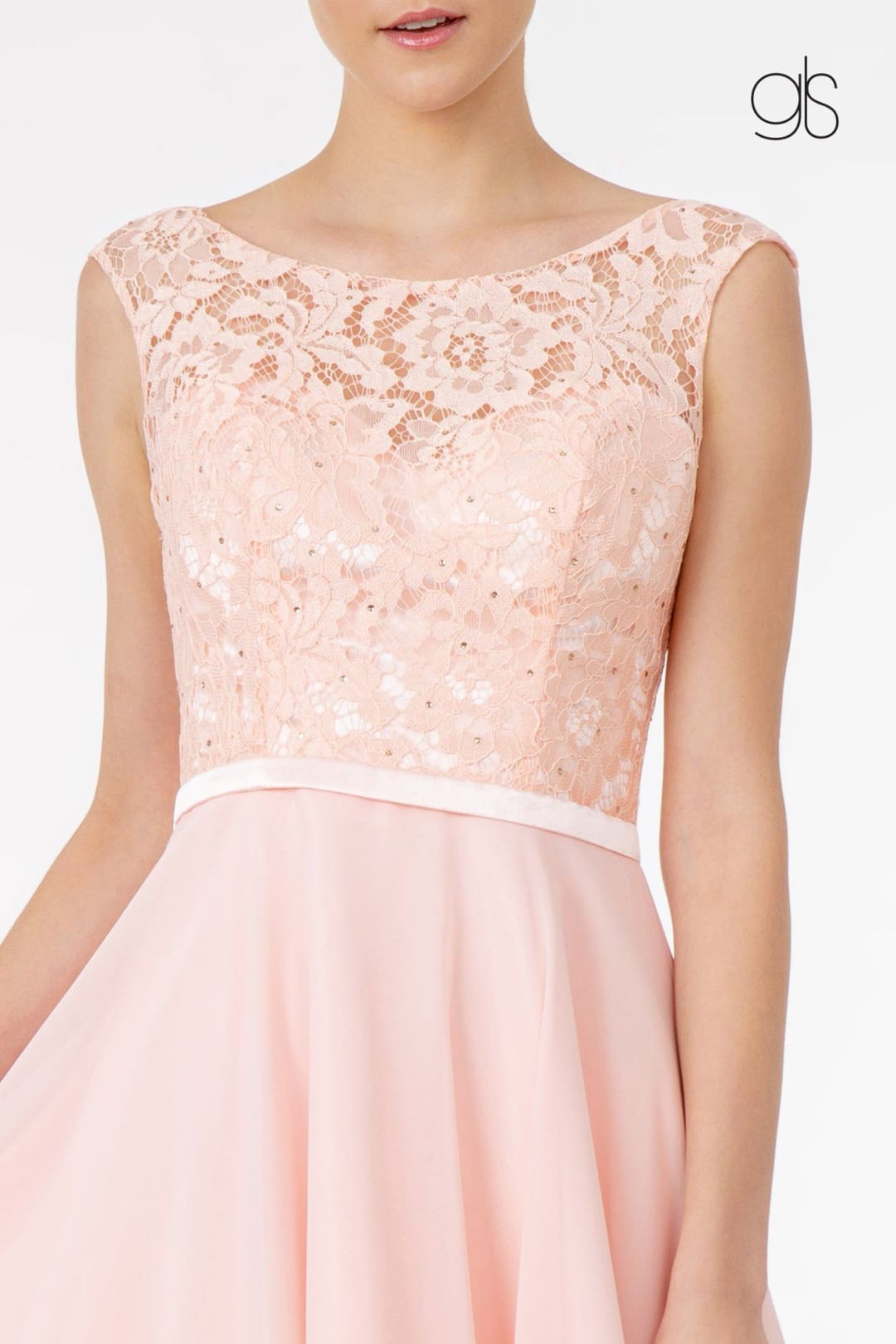 Short Lace Bodice Corset Back Dress by Elizabeth KGS2807